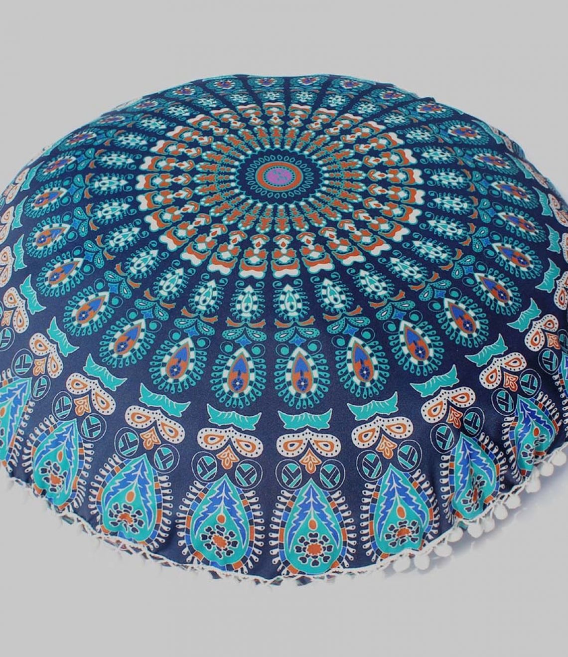 Funda Mandala redonda azul 1